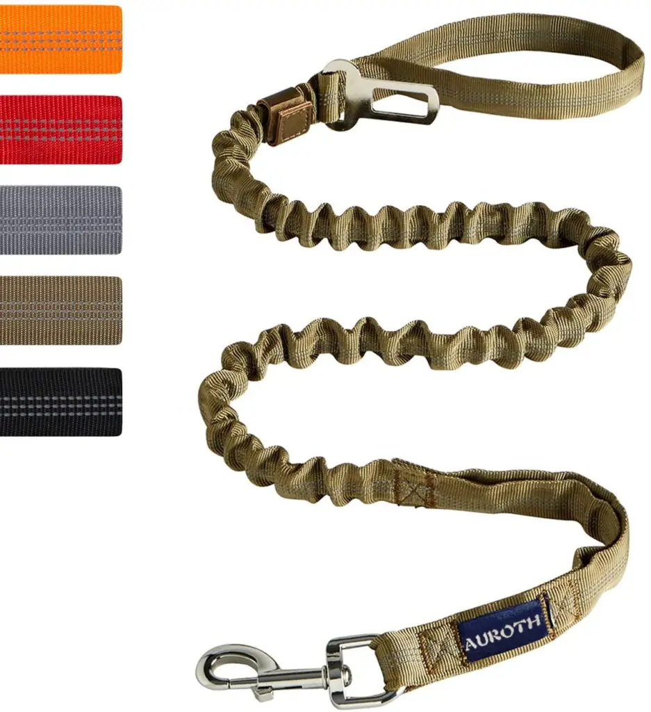 AUROTH Heavy Duty Bungee Best Leash for German Shepherd that pulls with 2 Padded Handles