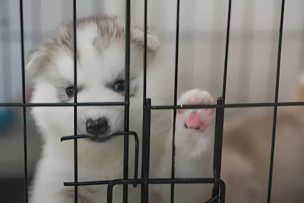 Puppy's First Night Crate Training