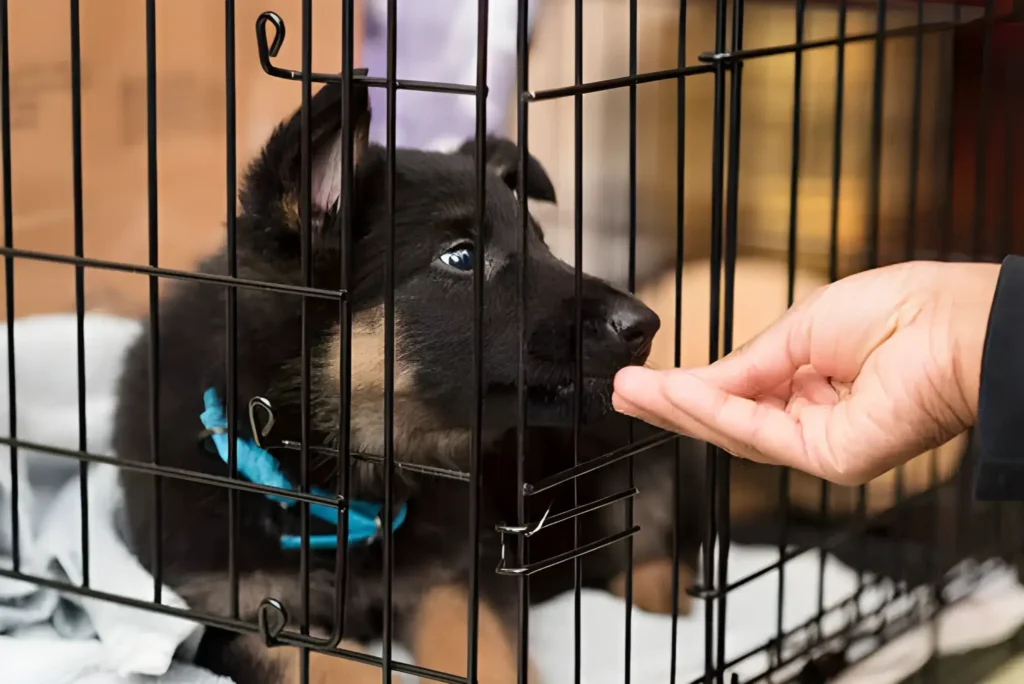 Puppy's First Night Crate Training