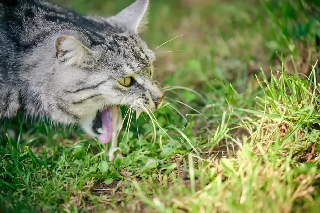 why does my cat keep puking up her food.